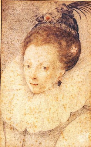 Zuccaro's sketch of Queen Elizabeth I; c1570s; the most authentic likeness of the queen