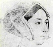 sketch of Anne Boleyn by Hans Holbein the Younger