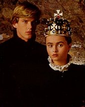 Cary Elwes and Helena Bonham Carter as Guildford and Jane in the 1986 film 'Lady Jane'
