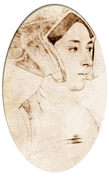 sepia-tinged sketch of Anne Boleyn (possibly) by Hans Holbein the Younger