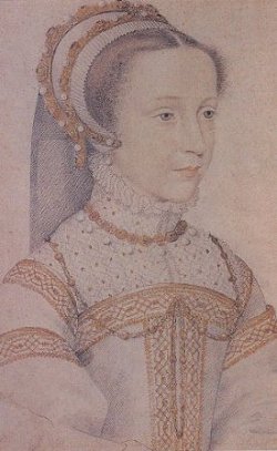 sketch of Mary, queen of Scots, age 12 or 13, by Clouet